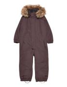 Coverall W. Fake Fur Color Kids Burgundy