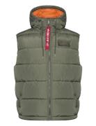 Hooded Puffer Vest Fd Alpha Industries Green