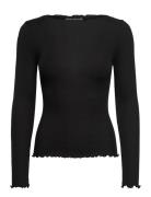 Rmwbalta Modal Ls Boatneck Blouse RM By Rosemunde Black