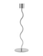 Curved Candleholder Cooee Design Silver