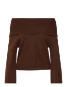 Penny Offshoulder Knit Blouse A-View Brown