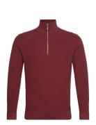 Structured Knit Troyer Tom Tailor Burgundy