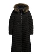 Fuji Faux Fur Hooded Longline Superdry Black