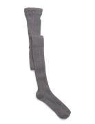 Cable Knitted Stockings Grey Melange Geggamoja Grey