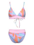 Womens Printed Banded Triangle 2 Piece Speedo Pink