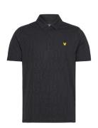 Monogram Jacquard Polo Shirt Lyle & Scott Sport Black