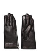 Sculpted Leather Gloves Calvin Klein Black