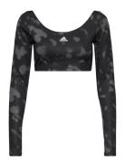 Hyperglam Cut 3-Stripes Long Sleeve Crop Top Adidas Performance Black