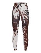 Printed High Waist Tights Röhnisch Brown