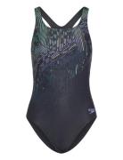 Womens Digital Printed Medalist Speedo Black