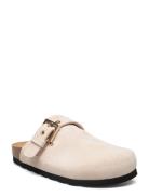 Cozy Black Suede Clog ALOHAS Beige