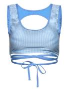 Gingham Wrap Crop Top Speedo Blue