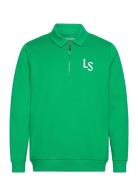 Ls Logo Quarter Zip Sweatshirt Lyle & Scott Sport Green