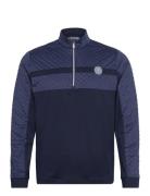 1/4 Zip Mixed Media Heritage Block Pullover Original Penguin Golf Navy