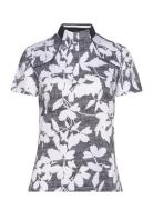 Textured Abstract Floral Polo Callaway Grey