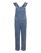 Frills Denim Dungarees Mango Blue