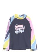 T-Shirt L/S W. Chest Print Color Kids Blue