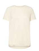 Lizzy W Slub S/S Tee Athlecia Beige