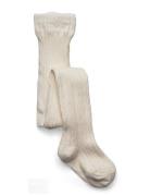 Cable Knitted Stockings Offwhite Geggamoja Cream