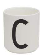 Porcelain Cup A-Z, Æ, Ø Design Letters White