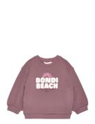 Embroidered Message Sweatshirt Mango Pink