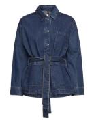 Denim Jacket With Bow Mango Blue