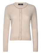 Wool Cardigan With Decorative Stitching Mango Beige