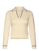 Polo-Neck Knitted Sweater Mango Beige