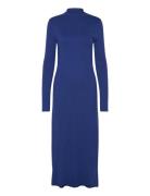 Perkins-Neck Knitted Dress Mango Blue