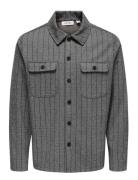 Onskodyl Pinstripe Overshirt ONLY & SONS Grey