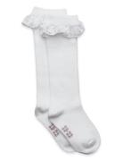 Knee Sock W. Lace Minymo White