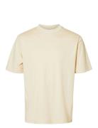 Slhrelax-Dani Ss Interlock Tee Ex Selected Homme Cream