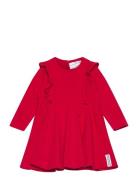 Flared Dress Flounce Red Geggamoja Red