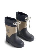 Rubber Boot Thermo Solid Wheat Navy