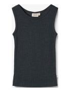 Wool Silk Singlet Iggy Wheat Navy