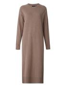 Ivana Cotton/Cashmere Blend Knitted Dress Lexington Clothing Brown