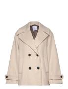 Wool Double-Breasted Coat With Buttons Mango Cream