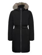 Classic Belted Fur Coat Calvin Klein Black