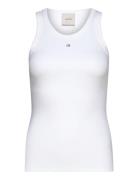 Ck Emb Graphic Slim Rib Tank Calvin Klein White