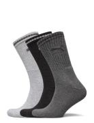 Puma Unisex Striped Crew Sock 3P PUMA Grey