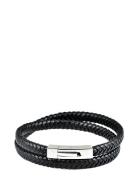 Leather Bracelet Double Edd. Black