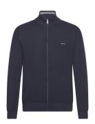 Cotton Pique Zip Cardigan GANT Navy