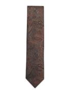 Paisley Pattern Tie 7 Cm Lindbergh Black Brown