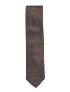 Polyester Tie With Dots 7 Cm Lindbergh Black Khaki