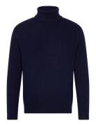 Eddie Wool Rib Rollneck Knit Les Deux Navy