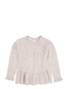 Merino Knit Blouse With Frill Copenhagen Colors Beige