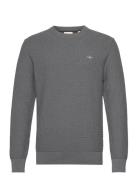 Cotton Textured C-Neck GANT Grey