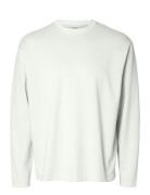 Slhlooseoscar Ls O-Neck Tee Noos Selected Homme White