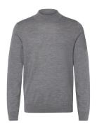 Slhtray Ls Knit Merino Mock Neck Noos Selected Homme Grey