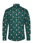 Aop Christmas Shirt L/S Lindbergh Green